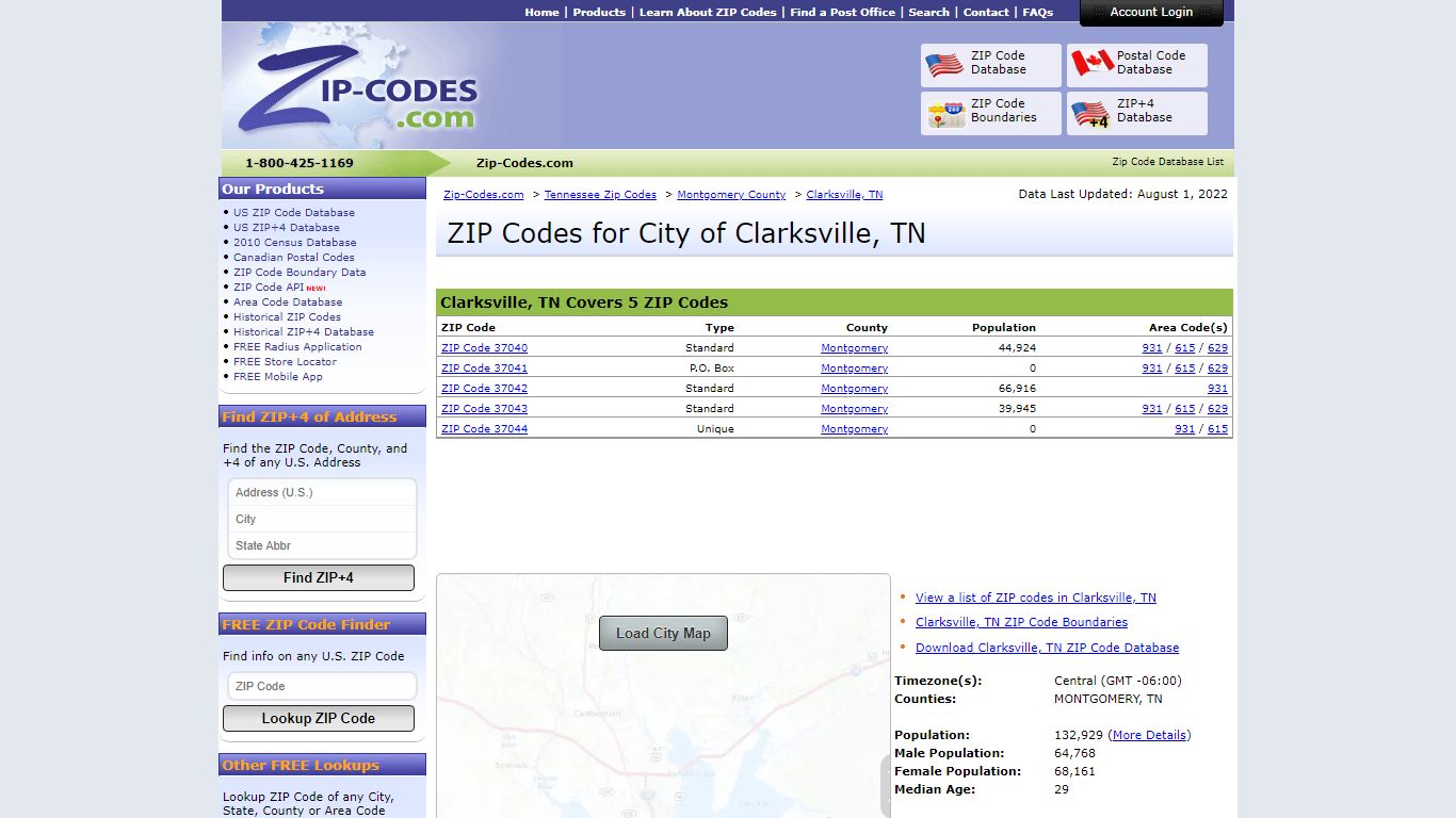 All Zip Codes in Clarksville TN